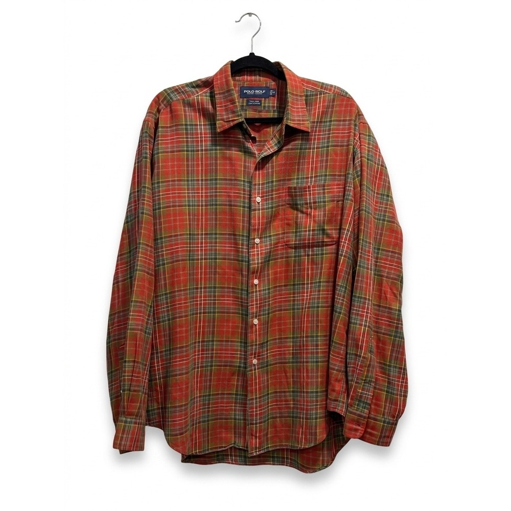 Polo‎ Golf Ralph Lauren Marlowe Plaid Shirt Mens XL Red Green Tartan Cotton L/S